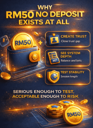 how player use Free credit RM50 no deposit bonus
