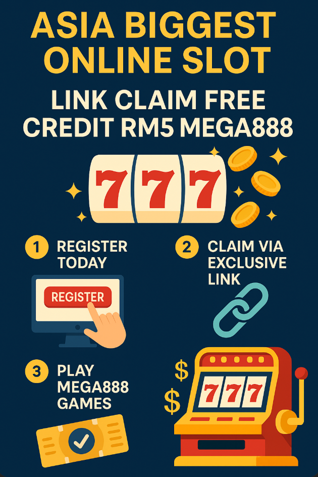 image showing steps to Claim Free Credit RM5 for Mega888 games