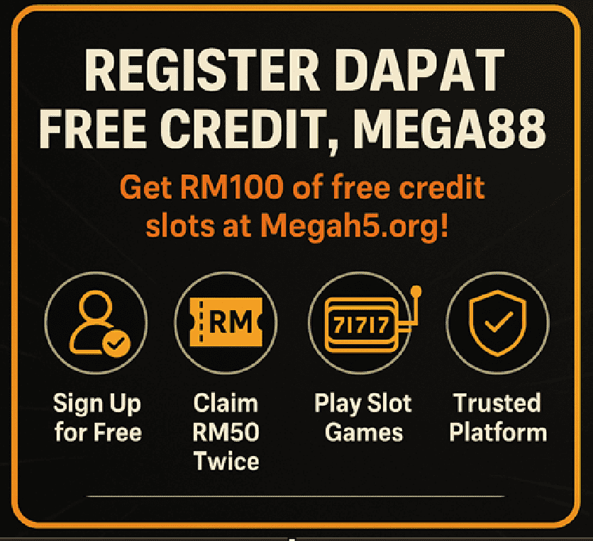 4 steps to Register Dapat Free Credit Mega888 at Megah5.org